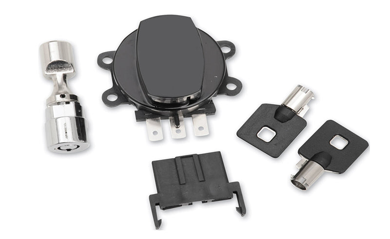 Side Hinge Ignition Switch Black with Fork Lock