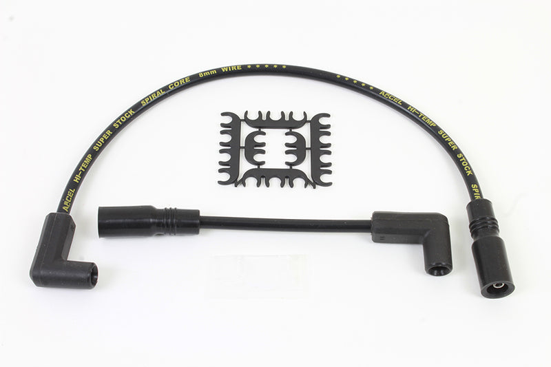 Accel 8mm S/S Spiral Core Ignition Wire Set Black