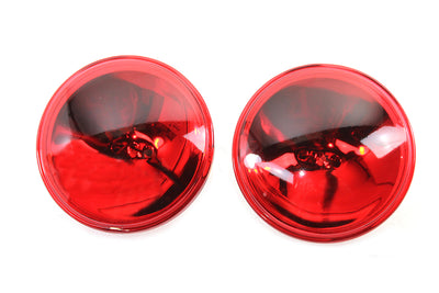 Red 4-1/2 inch 12 Volt Sealed Beam Spotlamp Set