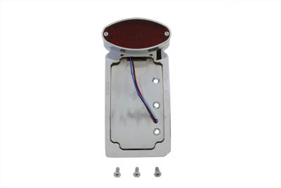 Chrome Cateye LED Tail Lamp License Plate Assembly