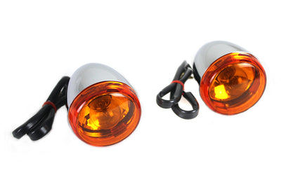 Chrome Torpedo Style Rear Turn Signal Set
