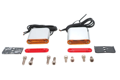 Square Red and Amber Lens Marker Lamp Set