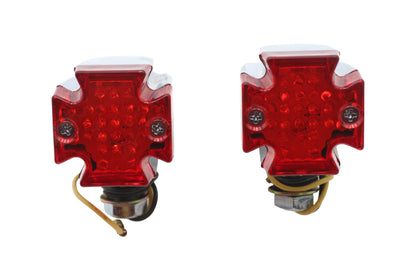 Red Lens with Amber LED Marker Lamp Set