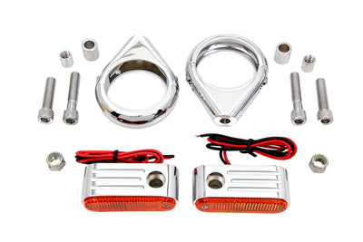 Turn Signal Kit Front with 49mm Fork Clamps
