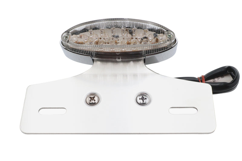 Chrome Mini LED Cateye Tail Lamp Clear Lens