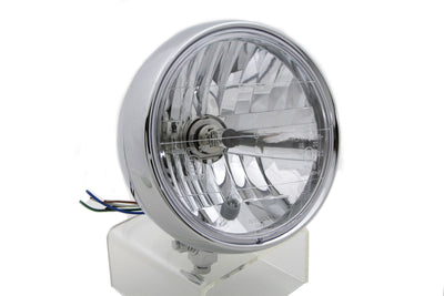6 inch Round Headlamp Steel Chrome