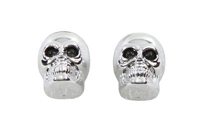 License Plate Frame Skull Bolt Set Chrome with Red LEDS