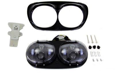 Black Dual LED Headlamp Unit