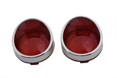 Chrome Turn Signal Bezel Red Lens - L226828R