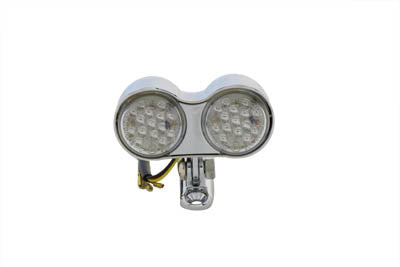 Chrome Oval Tail Lamp Assembly Red LED