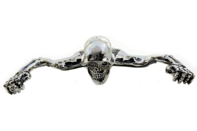 7 inch Headlamp Visor Ornament Skull Type Chrome