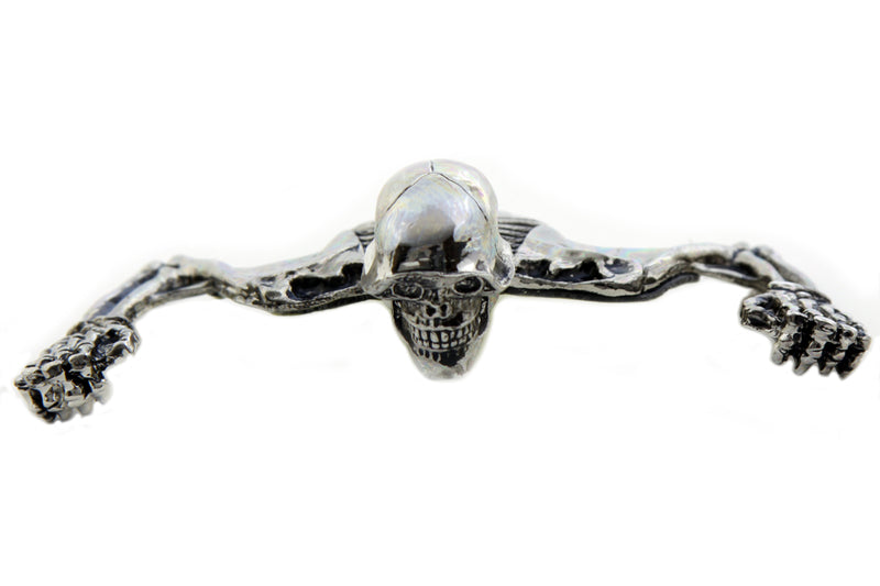7 inch Headlamp Visor Ornament Skull Type Chrome