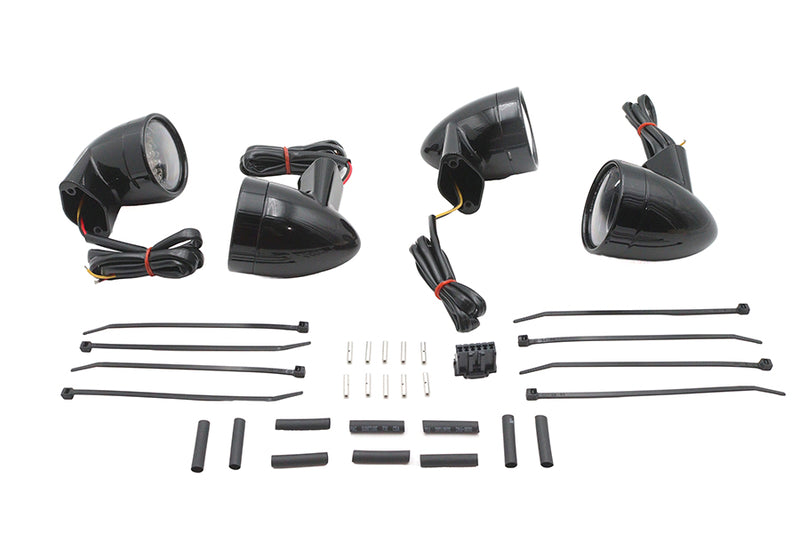 Black Revox Bullet LED Turn Signal Lamp Kit