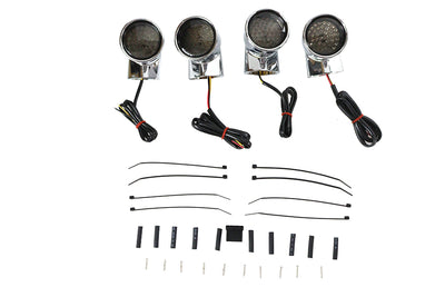 Chrome Revox Bullet LED Turn Signal Lamp Kit