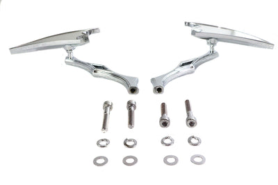 Crescent Mirror Set with Billet Twisted Stems