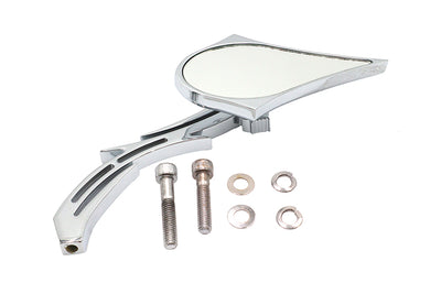 Chrome Spike Oval Mirror with Billet Skull Stem