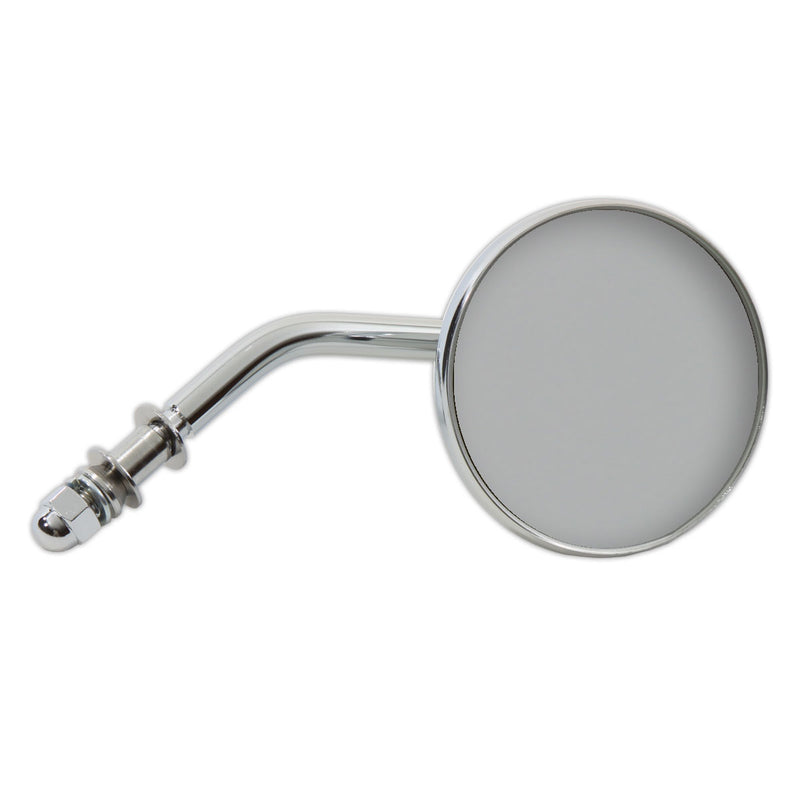 Chrome 3 inch Round Mini Mirror with Stock Stem