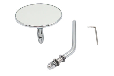 Chrome 4 inch Round Mirror with Stud Stems