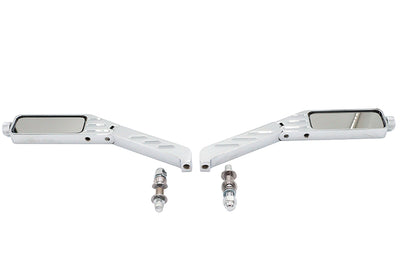 Rectangle Ball Milled Mirror Set with Billet Stems