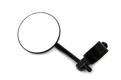 Black 3 inch Round Mini Mirror with Clamp on Stem