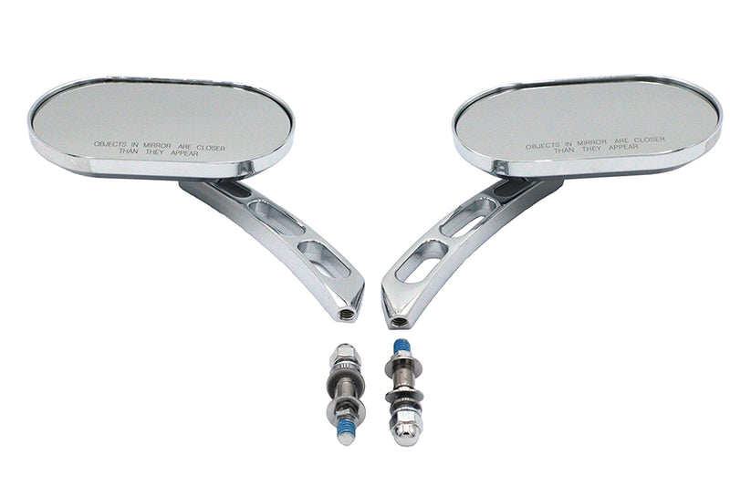 Oblong Mirror Set Chrome Billet
