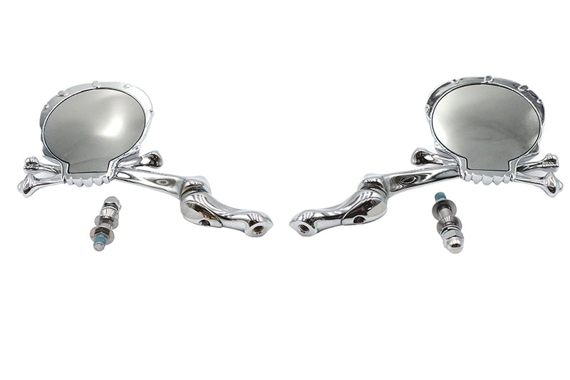 Skull Mirror Set with Bone Stem