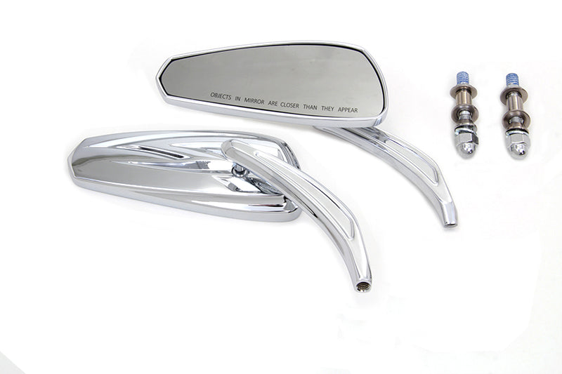 Chrome Tribal Teardrop Mirrors with Billet Stems