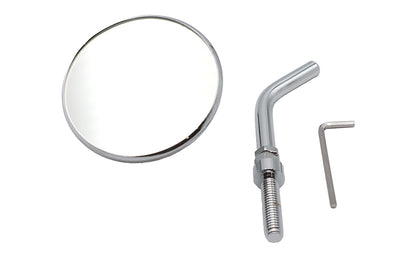 3 inch Round Mini Mirror Top Triple Tree Mount Chrome