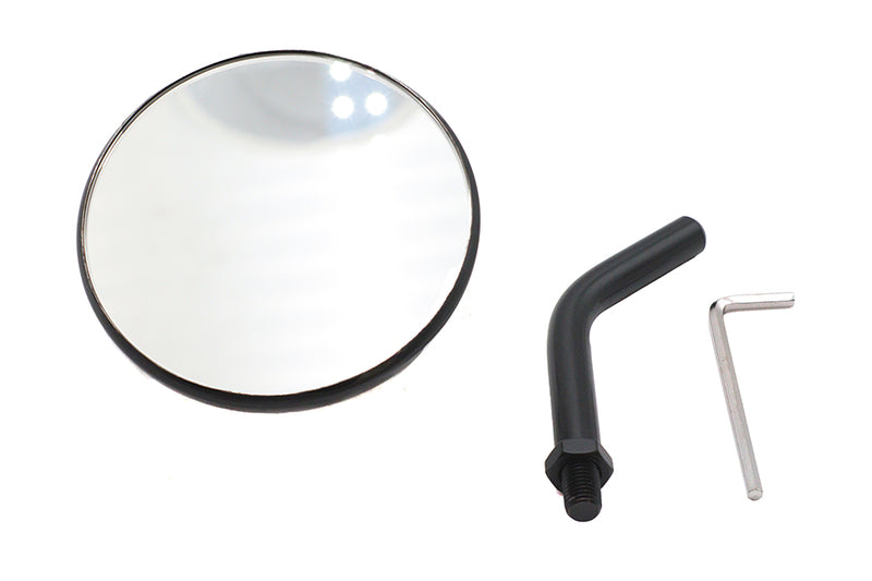 3 inch Round Mini Mirror Top Triple Tree Mount Black