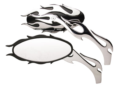 Black Fireball Mirror Set with Flame Stems - 4622