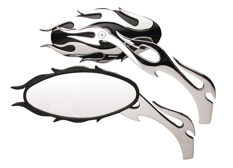 Black Fireball Mirror Set with Flame Stems - 4622