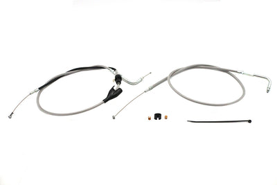 43 inch Stainless Steel Throttle and Idle Cable Set Clear Co