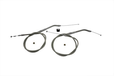 33.66 inch Stainless Steel Throttle and Idle Cable Set