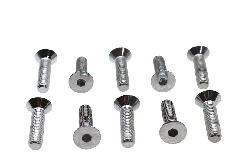 Allen Flat Head Screws Chrome 1/4 inch x 1 inch