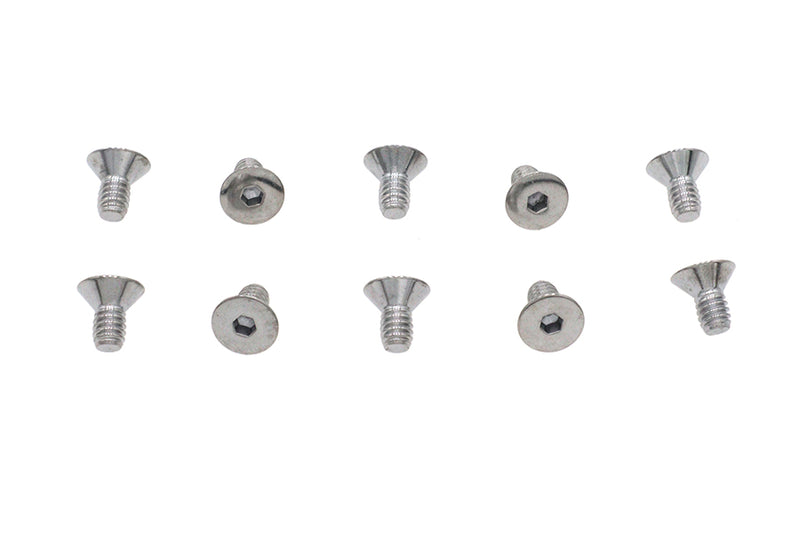 Allen Flat Head Screws Chrome 1/4 inch x 1/2 inch