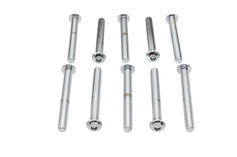 Allen Button Head Screws Chrome 1/4 inch X 2-1/4 inch