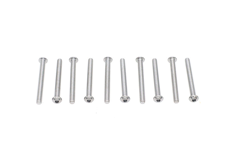 Allen Button Head Screws Chrome 1/4 inch X 2-1/2 inch