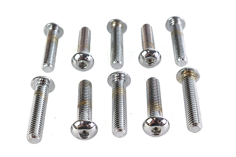 Allen Button Head Screws Chrome 3/8 inch-16 X 1-3/4 inch