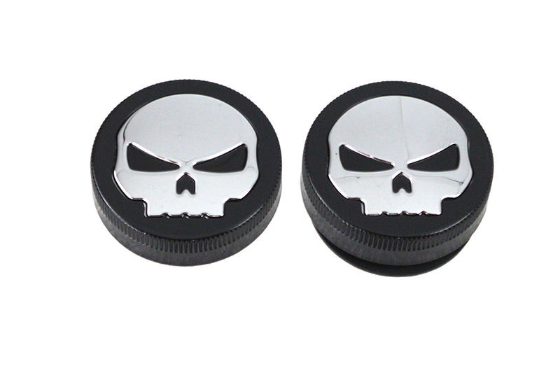 Black Skull Style Vented and Non-Vented Gas Cap Set