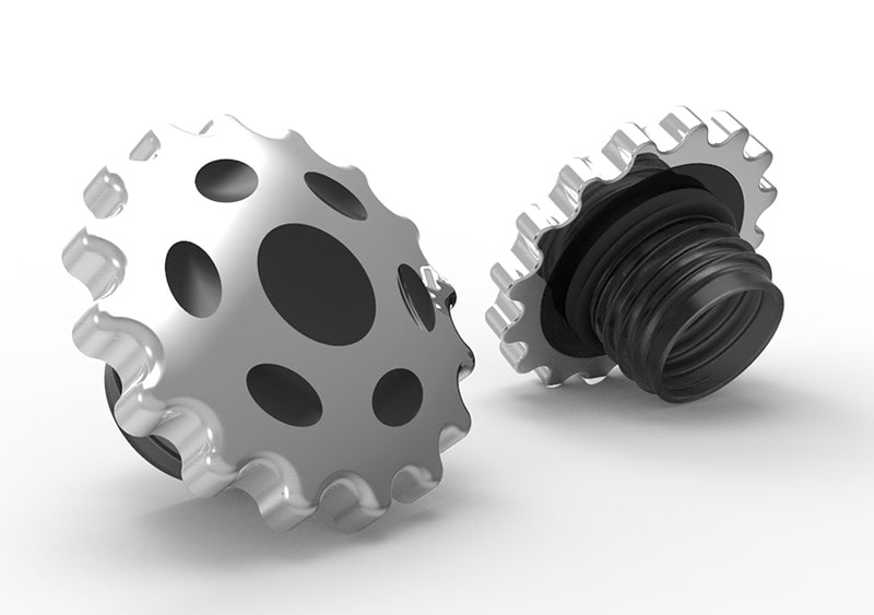 Sprocket Gas Cap Set Vented and Non-Vented Chrome