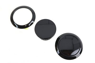 Flush Mount Gas Cap & Left Side Tank Cap Kit Black