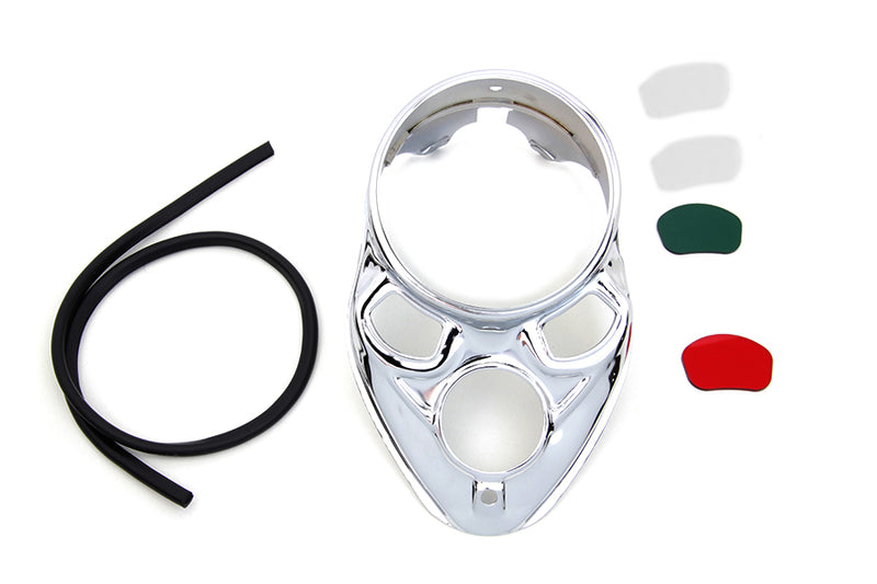 Chrome Skull Dash Panel with Red Lens