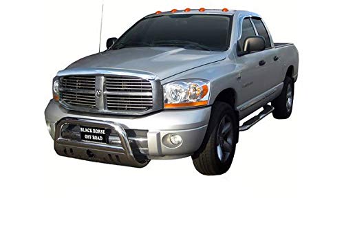 Black Horse Bull Bar Skid Plate Stainless Steel Compatible with 2006-2008 Dodge Ram 1500 (Excl.Rebel & Warlock Trims)-BB077109-SP