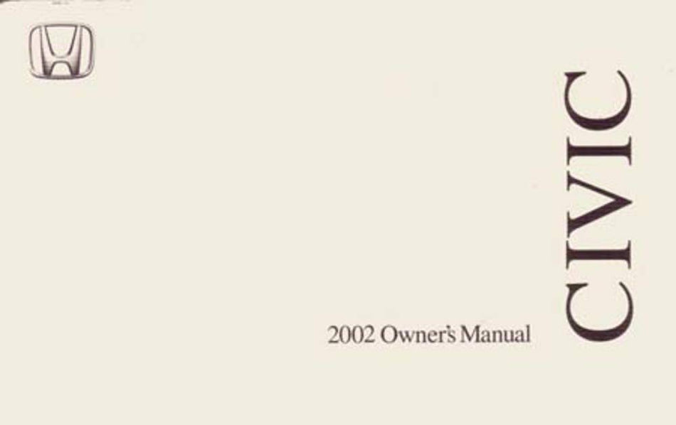 bishko automotive literature 2002 Honda Civic Sedan Owners Manual User Guide Reference Operator Book Fuses