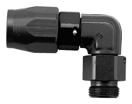 Fragola -8AN x 90 Degree Hose End x 1/4 NPT - Black