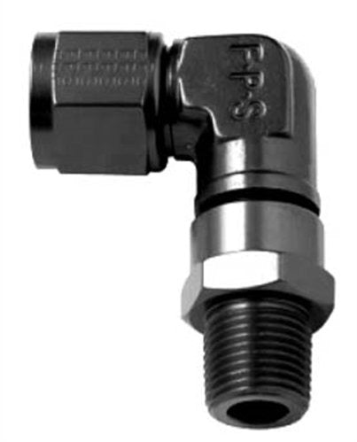 Fragola -6AN x 18mm 90 Degree Swivel - Black