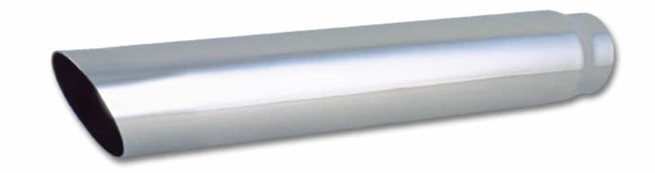 Vibrant Performance Vibrant Power 1555 Exhaust Tip, Weld-On, 2.50 in. Inlet I.D, 4.00 in. Outlet O.D, Single Wall, Angle Cut, 20.00 in. long, 304 Stainless Steel, Mirror Polished, each