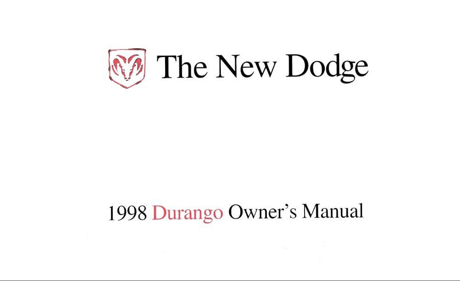 bishko automotive literature 1998 Dodge Durango Owners Manual User Guide Reference Operator Book Fuses