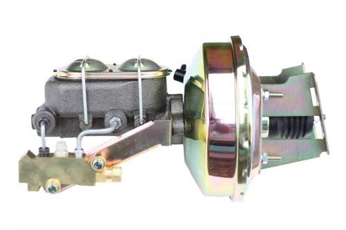 LEED BRAKES 9 Inch Power Booster, 1-1/8 Inch Bore Master, Side Mount Valve, Disc/Drum (Zinc)