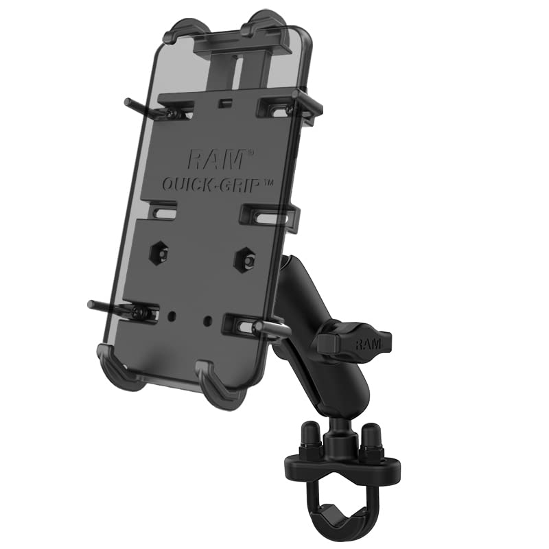 RAM Mounts Rail Mount SYST Quick Grip Phone Holder for Larger, W126109004 (Phone Holder for Larger Devices Quick-Grip, Mobile Phone/Smartphone, Navigator, Passive Holder,)